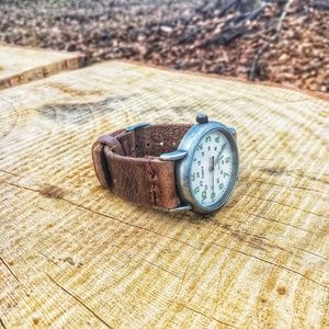 Horween leather Timex Watch with Leather Band